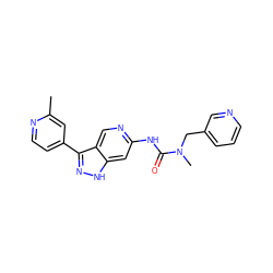 Cc1cc(-c2n[nH]c3cc(NC(=O)N(C)Cc4cccnc4)ncc23)ccn1 ZINC000205447347