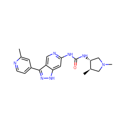 Cc1cc(-c2n[nH]c3cc(NC(=O)N[C@@H]4CN(C)C[C@H]4C)ncc23)ccn1 ZINC000261186161