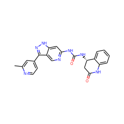 Cc1cc(-c2n[nH]c3cc(NC(=O)N[C@H]4CC(=O)Nc5ccccc54)ncc23)ccn1 ZINC000261098733