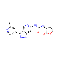 Cc1cc(-c2n[nH]c3cc(NC(=O)N[C@H]4CCOC4=O)ncc23)ccn1 ZINC000261171178