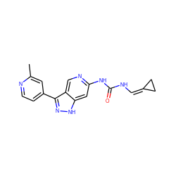 Cc1cc(-c2n[nH]c3cc(NC(=O)NC=C4CC4)ncc23)ccn1 ZINC000205445969