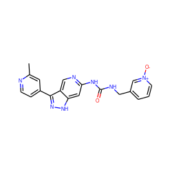 Cc1cc(-c2n[nH]c3cc(NC(=O)NCc4ccc[n+]([O-])c4)ncc23)ccn1 ZINC000261084245