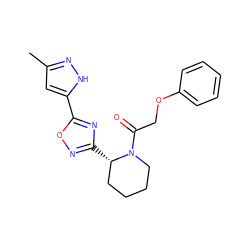 Cc1cc(-c2nc([C@H]3CCCCN3C(=O)COc3ccccc3)no2)[nH]n1 ZINC000144721767