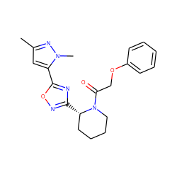 Cc1cc(-c2nc([C@H]3CCCCN3C(=O)COc3ccccc3)no2)n(C)n1 ZINC000144645932