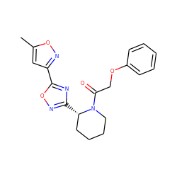 Cc1cc(-c2nc([C@H]3CCCCN3C(=O)COc3ccccc3)no2)no1 ZINC000143469543