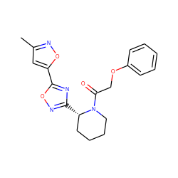 Cc1cc(-c2nc([C@H]3CCCCN3C(=O)COc3ccccc3)no2)on1 ZINC000143182464