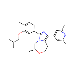 Cc1cc(-c2nc(-c3ccc(C)c(OCC(C)C)c3)n3c2CCO[C@H](C)C3)cc(C)n1 ZINC001772621860