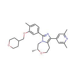 Cc1cc(-c2nc(-c3ccc(C)c(OCC4CCOCC4)c3)n3c2CCO[C@H](C)C3)cc(C)n1 ZINC001772582683