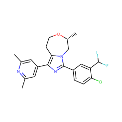 Cc1cc(-c2nc(-c3ccc(Cl)c(C(F)F)c3)n3c2CCO[C@H](C)C3)cc(C)n1 ZINC001772654946