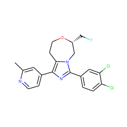 Cc1cc(-c2nc(-c3ccc(Cl)c(Cl)c3)n3c2CCO[C@H](CF)C3)ccn1 ZINC001772651756