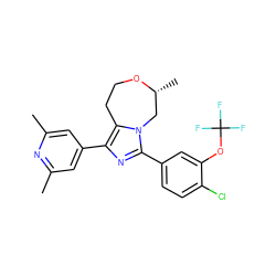 Cc1cc(-c2nc(-c3ccc(Cl)c(OC(F)(F)F)c3)n3c2CCO[C@H](C)C3)cc(C)n1 ZINC001772654857