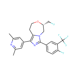 Cc1cc(-c2nc(-c3ccc(F)c(C(F)(F)F)c3)n3c2CCO[C@H](CF)C3)cc(C)n1 ZINC001772653575