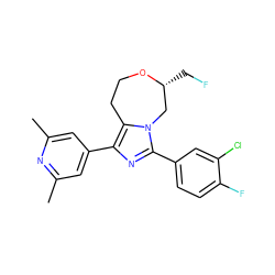 Cc1cc(-c2nc(-c3ccc(F)c(Cl)c3)n3c2CCO[C@H](CF)C3)cc(C)n1 ZINC001772575644