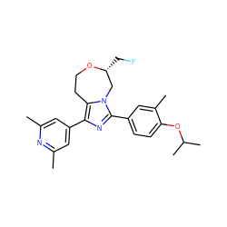 Cc1cc(-c2nc(-c3ccc(OC(C)C)c(C)c3)n3c2CCO[C@H](CF)C3)cc(C)n1 ZINC001772641795