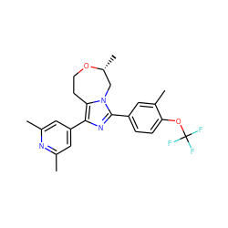 Cc1cc(-c2nc(-c3ccc(OC(F)(F)F)c(C)c3)n3c2CCO[C@H](C)C3)cc(C)n1 ZINC001772633023