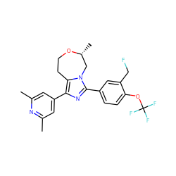 Cc1cc(-c2nc(-c3ccc(OC(F)(F)F)c(CF)c3)n3c2CCO[C@H](C)C3)cc(C)n1 ZINC001772590692