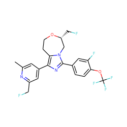 Cc1cc(-c2nc(-c3ccc(OC(F)(F)F)c(F)c3)n3c2CCO[C@H](CF)C3)cc(CF)n1 ZINC001772651725