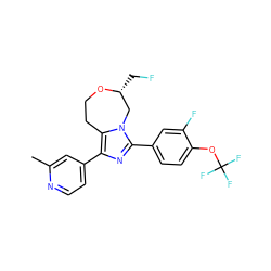 Cc1cc(-c2nc(-c3ccc(OC(F)(F)F)c(F)c3)n3c2CCO[C@H](CF)C3)ccn1 ZINC001772638213