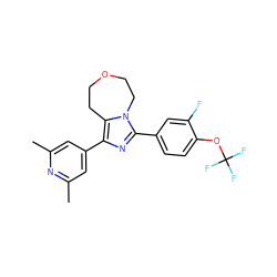 Cc1cc(-c2nc(-c3ccc(OC(F)(F)F)c(F)c3)n3c2CCOCC3)cc(C)n1 ZINC001772624394