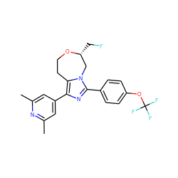 Cc1cc(-c2nc(-c3ccc(OC(F)(F)F)cc3)n3c2CCO[C@H](CF)C3)cc(C)n1 ZINC001772604010