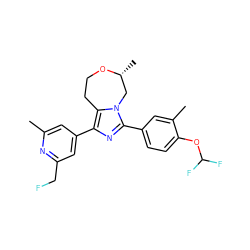 Cc1cc(-c2nc(-c3ccc(OC(F)F)c(C)c3)n3c2CCO[C@H](C)C3)cc(CF)n1 ZINC001772611823