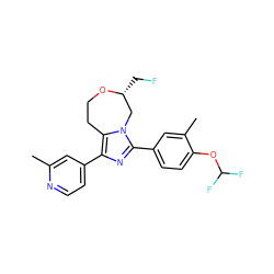 Cc1cc(-c2nc(-c3ccc(OC(F)F)c(C)c3)n3c2CCO[C@H](CF)C3)ccn1 ZINC000221022706