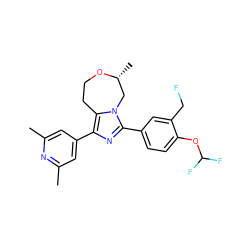 Cc1cc(-c2nc(-c3ccc(OC(F)F)c(CF)c3)n3c2CCO[C@H](C)C3)cc(C)n1 ZINC001772593000