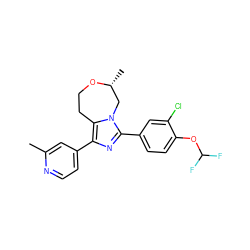 Cc1cc(-c2nc(-c3ccc(OC(F)F)c(Cl)c3)n3c2CCO[C@H](C)C3)ccn1 ZINC000221784155