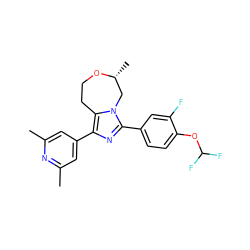 Cc1cc(-c2nc(-c3ccc(OC(F)F)c(F)c3)n3c2CCO[C@H](C)C3)cc(C)n1 ZINC001772635794