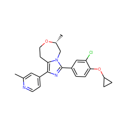 Cc1cc(-c2nc(-c3ccc(OC4CC4)c(Cl)c3)n3c2CCO[C@H](C)C3)ccn1 ZINC001772578514