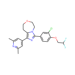 Cc1cc(-c2nc(-c3ccc(OCC(F)F)c(Cl)c3)n3c2CCOCC3)cc(C)n1 ZINC001772638583