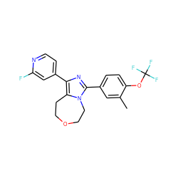 Cc1cc(-c2nc(-c3ccnc(F)c3)c3n2CCOCC3)ccc1OC(F)(F)F ZINC001772628228