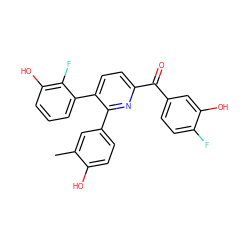 Cc1cc(-c2nc(C(=O)c3ccc(F)c(O)c3)ccc2-c2cccc(O)c2F)ccc1O ZINC001772656858