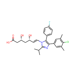 Cc1cc(-c2nc(C(C)C)n(/C=C/[C@@H](O)C[C@@H](O)CC(=O)O)c2-c2ccc(F)cc2)cc(C)c1Cl ZINC000013833964