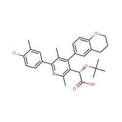 Cc1cc(-c2nc(C)c([C@H](OC(C)(C)C)C(=O)O)c(-c3ccc4c(c3)CCCO4)c2C)ccc1Cl ZINC000169352744