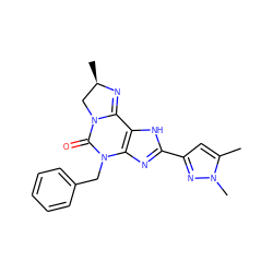 Cc1cc(-c2nc3c([nH]2)C2=N[C@H](C)CN2C(=O)N3Cc2ccccc2)nn1C ZINC000072107923