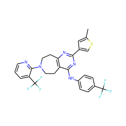 Cc1cc(-c2nc3c(c(Nc4ccc(C(F)(F)F)cc4)n2)CCN(c2ncccc2C(F)(F)F)CC3)cs1 ZINC000218506259