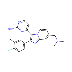 Cc1cc(-c2nc3cc(CN(C)C)ccn3c2-c2ccnc(N)n2)ccc1F ZINC000028963817