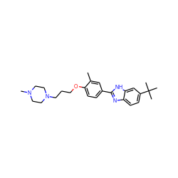 Cc1cc(-c2nc3ccc(C(C)(C)C)cc3[nH]2)ccc1OCCCN1CCN(C)CC1 ZINC000023361029