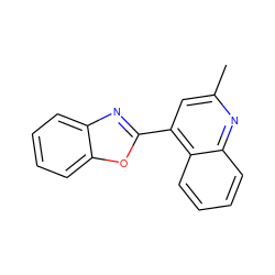 Cc1cc(-c2nc3ccccc3o2)c2ccccc2n1 ZINC000000127679