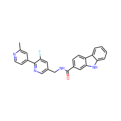 Cc1cc(-c2ncc(CNC(=O)c3ccc4c(c3)[nH]c3ccccc34)cc2F)ccn1 ZINC001248485427