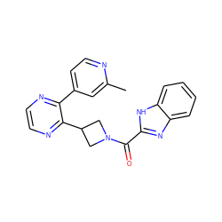 Cc1cc(-c2nccnc2C2CN(C(=O)c3nc4ccccc4[nH]3)C2)ccn1 ZINC000139367354