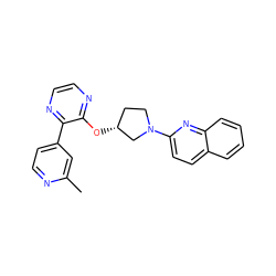 Cc1cc(-c2nccnc2O[C@@H]2CCN(c3ccc4ccccc4n3)C2)ccn1 ZINC000096168810