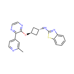 Cc1cc(-c2nccnc2O[C@H]2C[C@H](Nc3nc4ccccc4s3)C2)ccn1 ZINC000146123660