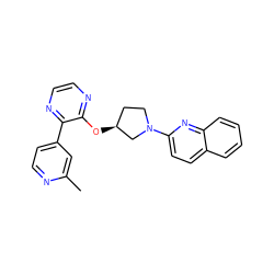 Cc1cc(-c2nccnc2O[C@H]2CCN(c3ccc4ccccc4n3)C2)ccn1 ZINC000096168811