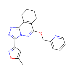 Cc1cc(-c2nnc3c4c(c(OCc5ccccn5)nn23)CCCC4)no1 ZINC000013580835