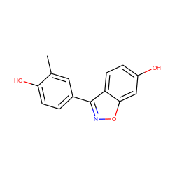 Cc1cc(-c2noc3cc(O)ccc23)ccc1O ZINC000003819168