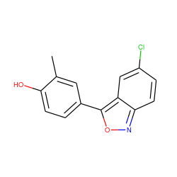 Cc1cc(-c2onc3ccc(Cl)cc23)ccc1O ZINC000006509087