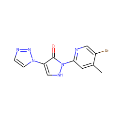 Cc1cc(-n2[nH]cc(-n3ccnn3)c2=O)ncc1Br ZINC000169008233