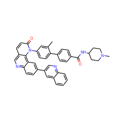 Cc1cc(-n2c(=O)ccc3cnc4ccc(-c5cnc6ccccc6c5)cc4c32)ccc1-c1ccc(C(=O)NC2CCN(C)CC2)cc1 ZINC000072176653